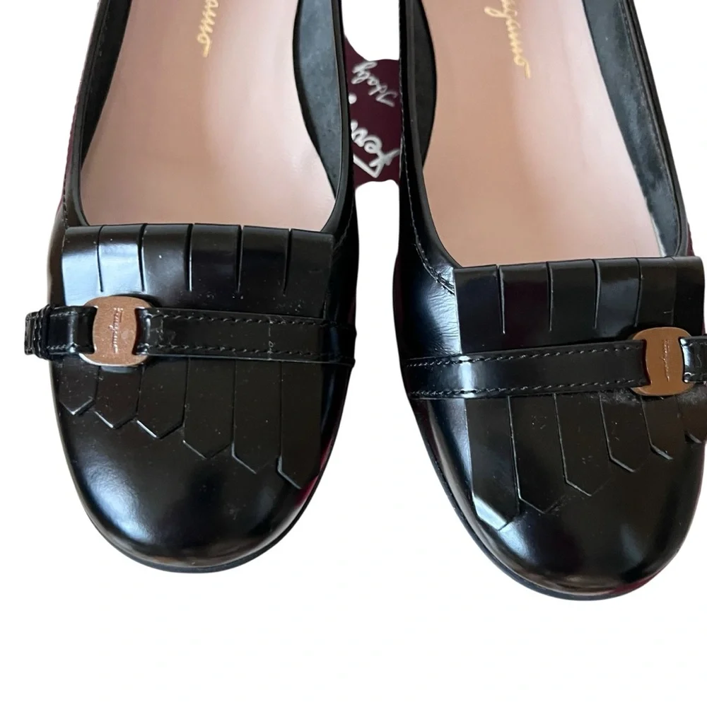 Salvatore Ferragamo Black Patent Leather Shoes size 9.5B - Picture 2 of 16